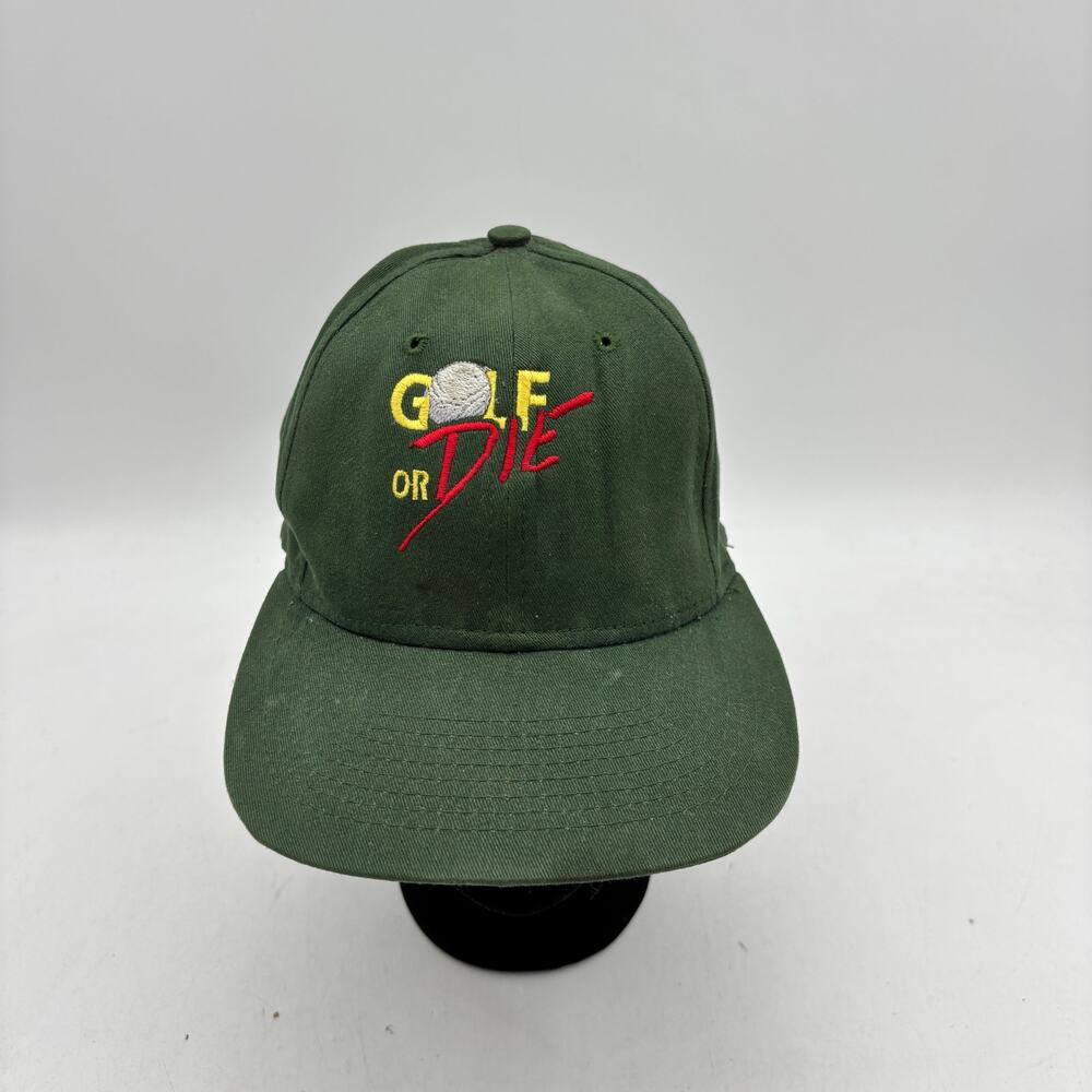Vintage 90s Golf or Die Embroidered Snapback Dad Hat Cap Sportcap